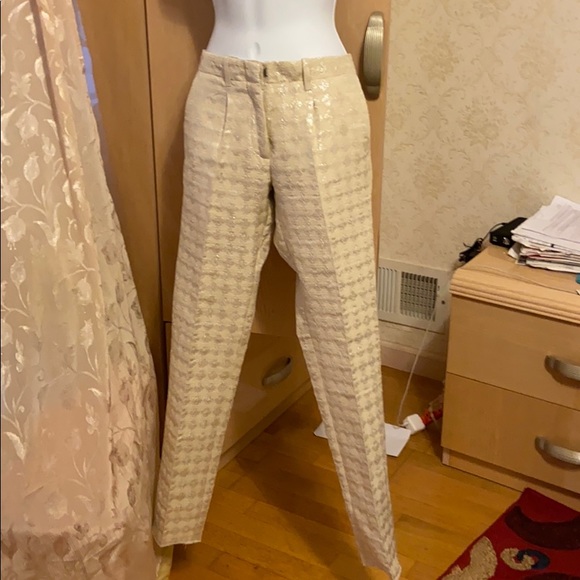 Jacquard glitter Tailored Trousers.Made Italy. - Picture 5 of 7